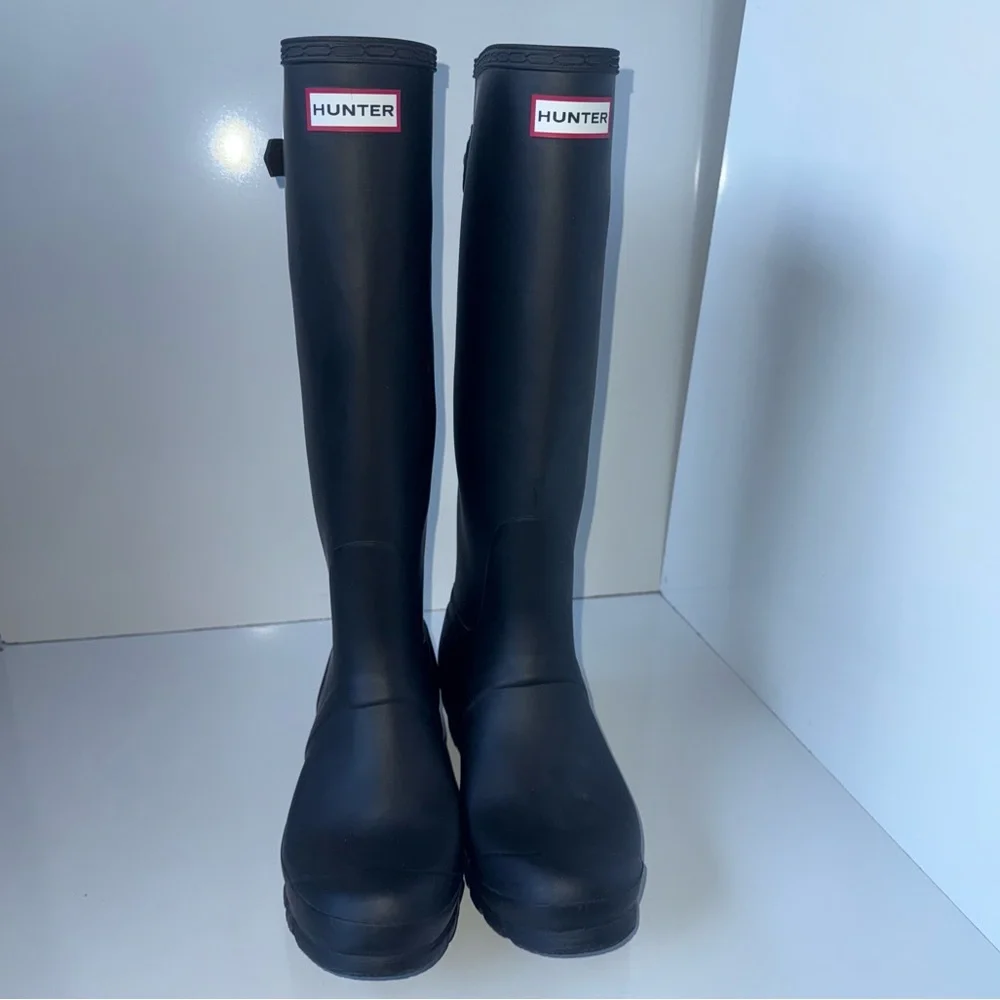 HUNTER Women's Black Original Tall Rain Boot size 9 - Picture 1 of 6
